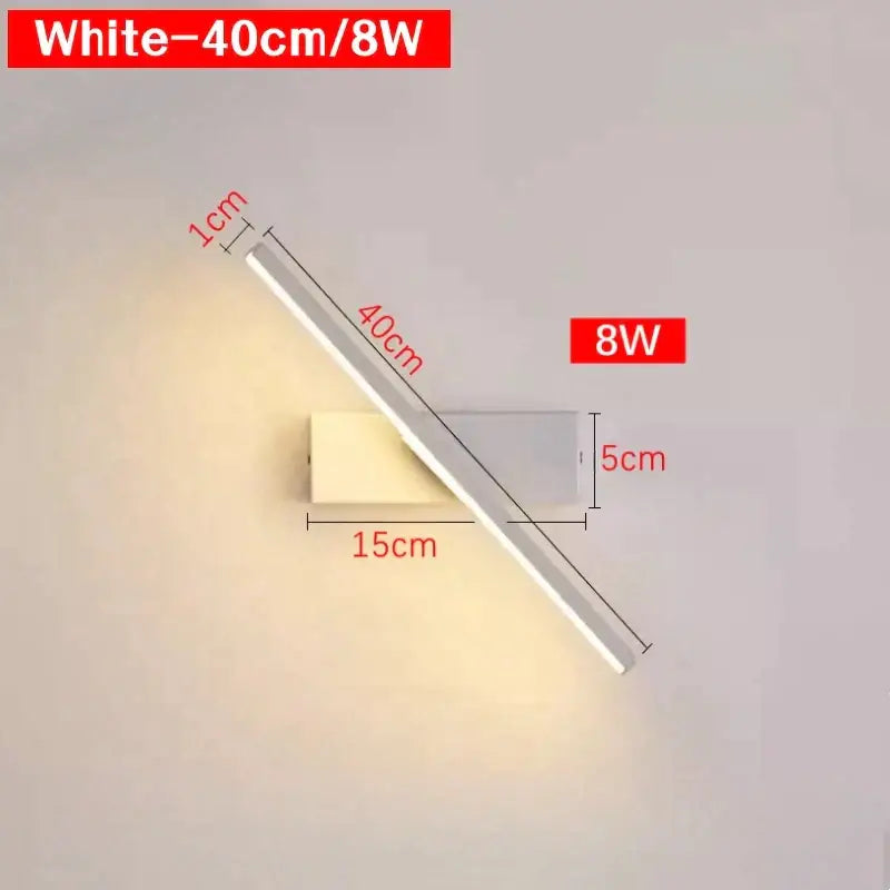 Modern black rotatable led wall sconce bedroom light fixture