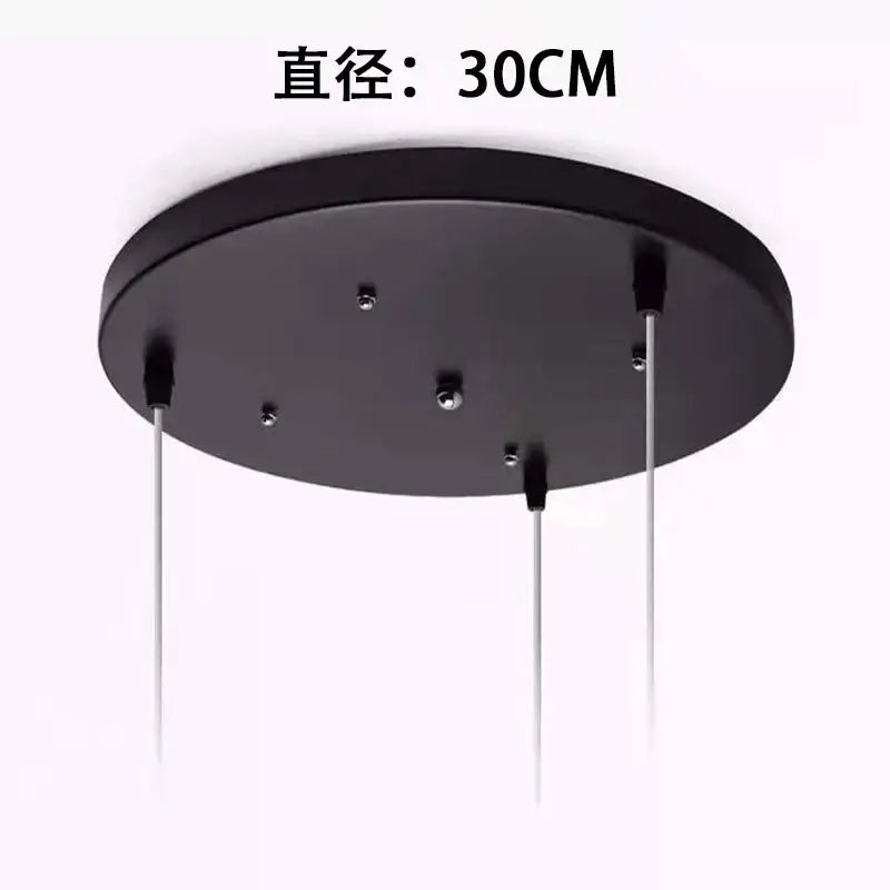 Modern black round ceiling plate with 4 rods for living room lighting