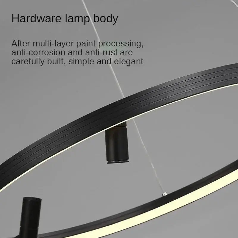 Modern black round spotlight pendant light dining room