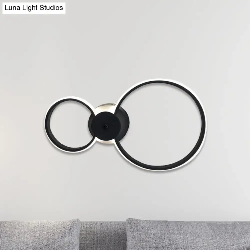 Modern black & silver led hoop wall lamp bedroom ceiling light