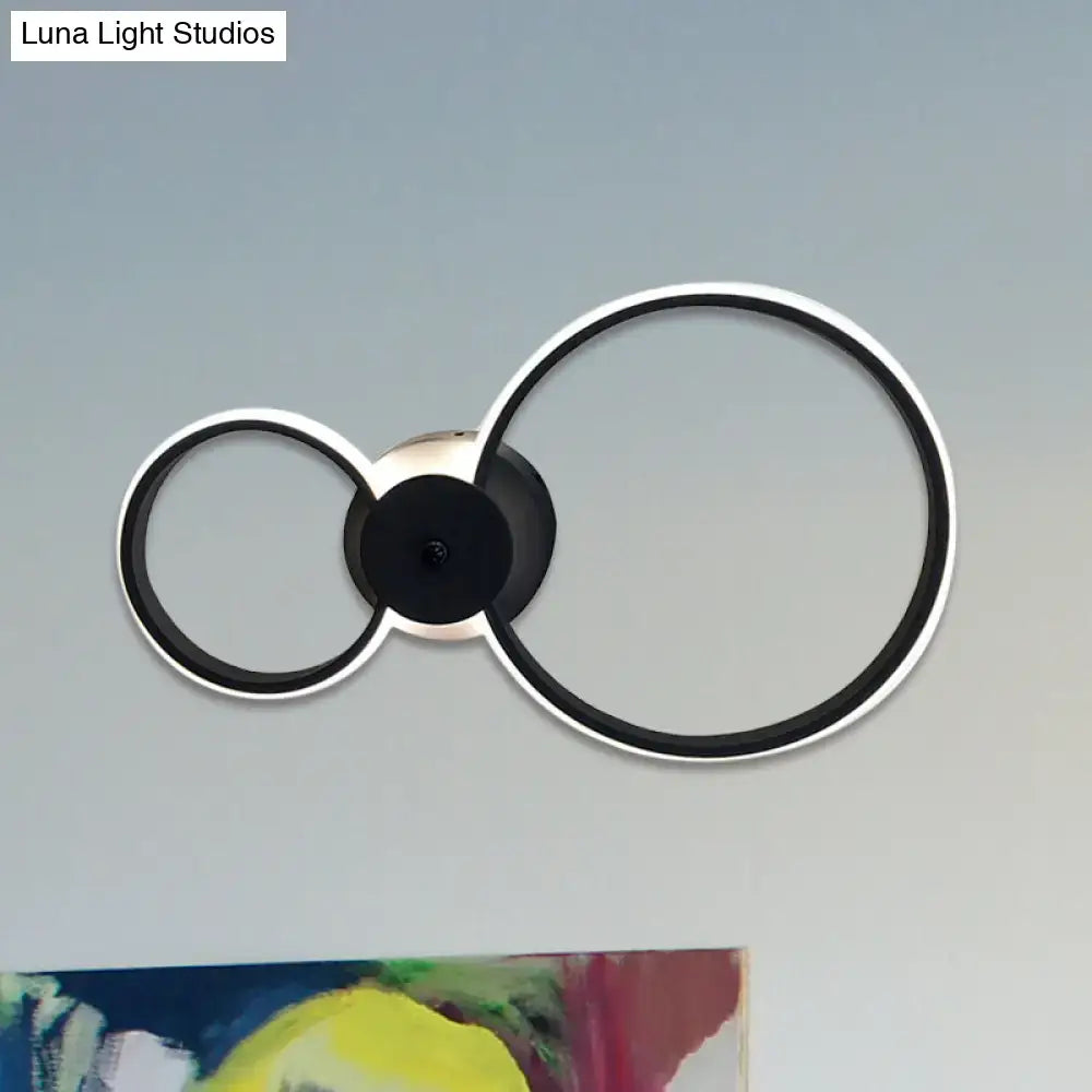 Modern black & silver led hoop wall lamp bedroom ceiling light