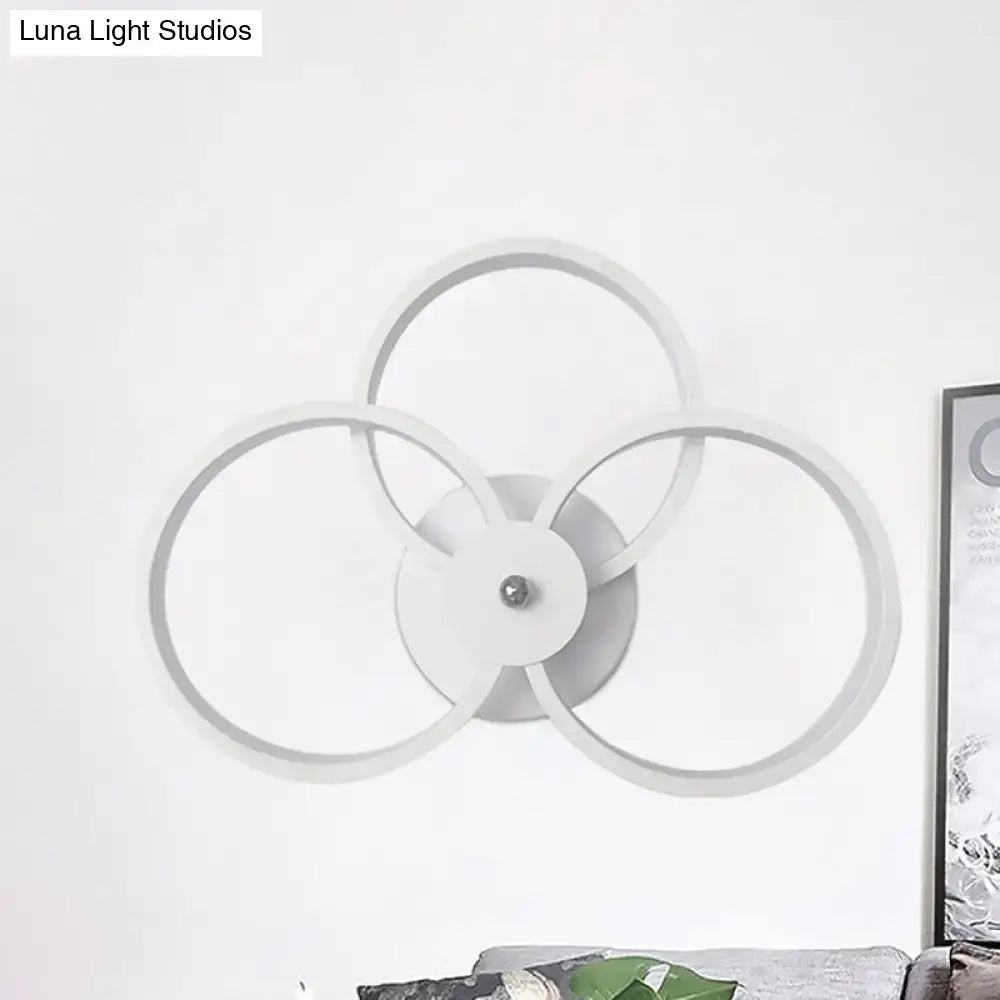Modern black & silver led hoop wall lamp bedroom ceiling light
