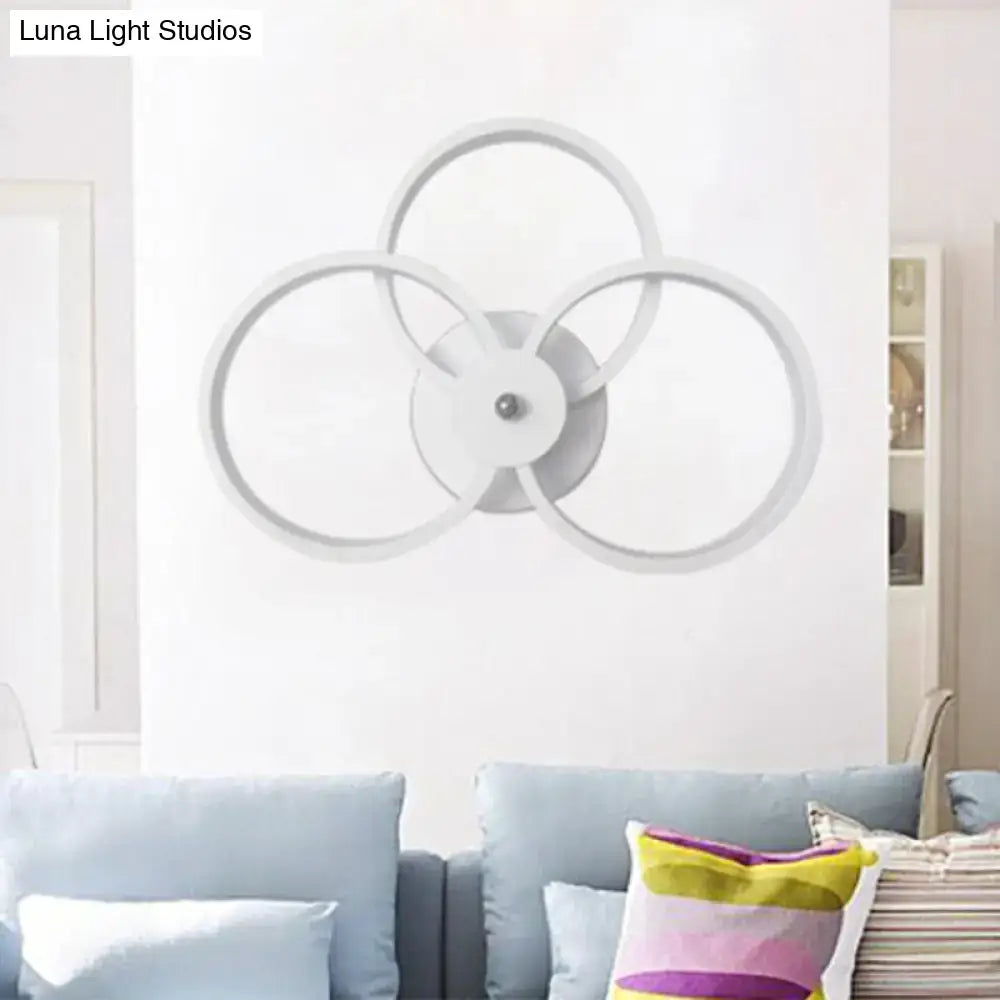 Modern black & silver led hoop wall lamp bedroom ceiling light