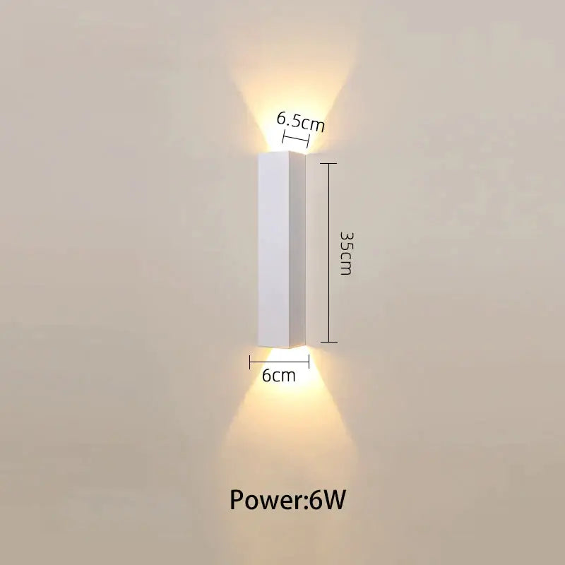 Modern black & silver led wall lamp bedroom up and down light source