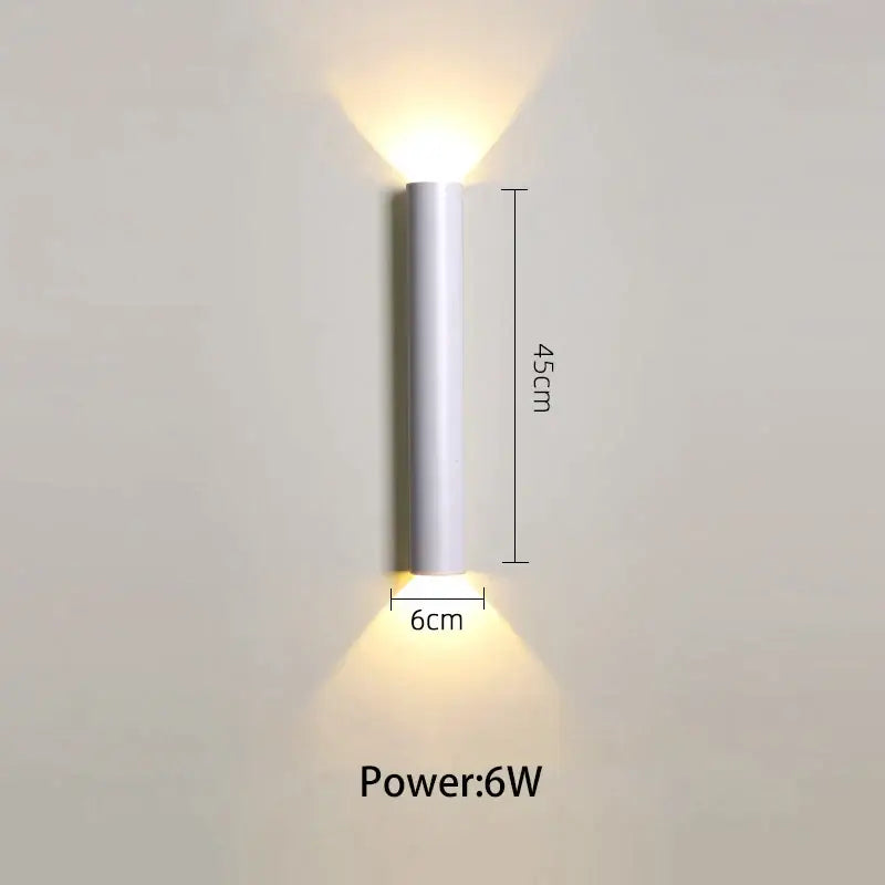 Modern black & silver led wall lamp bedroom up and down light source