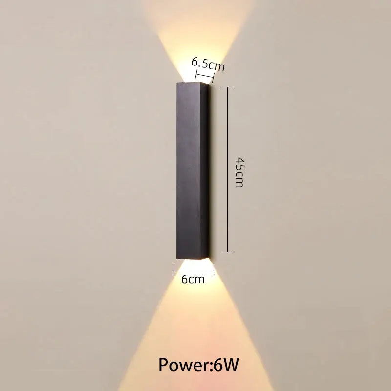 Modern black & silver led wall lamp bedroom up and down light source