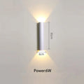 Modern black & silver led wall lamp bedroom up and down light source