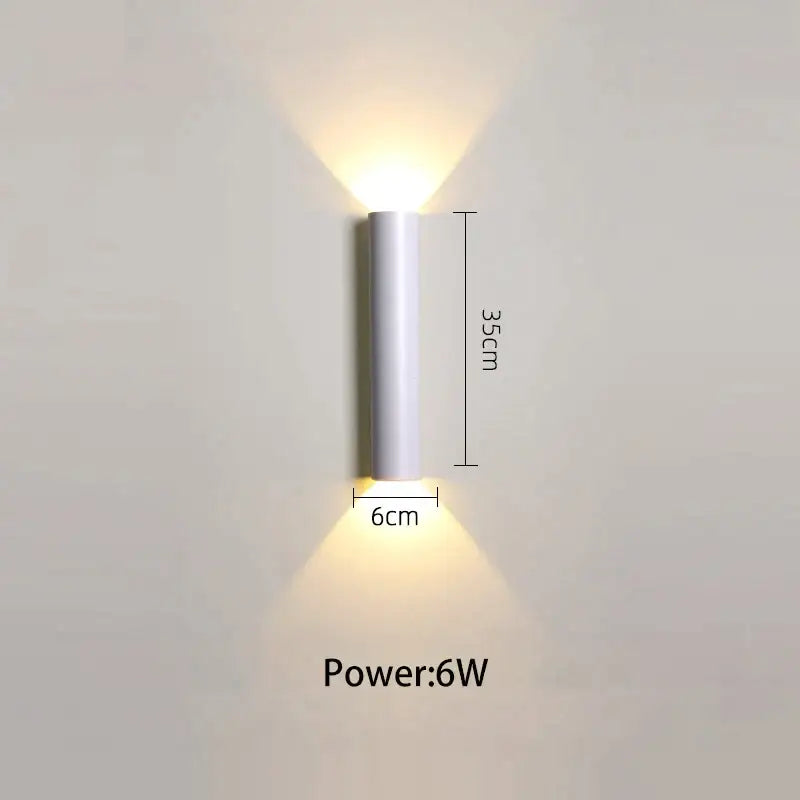 Modern black & silver led wall lamp bedroom up and down light source