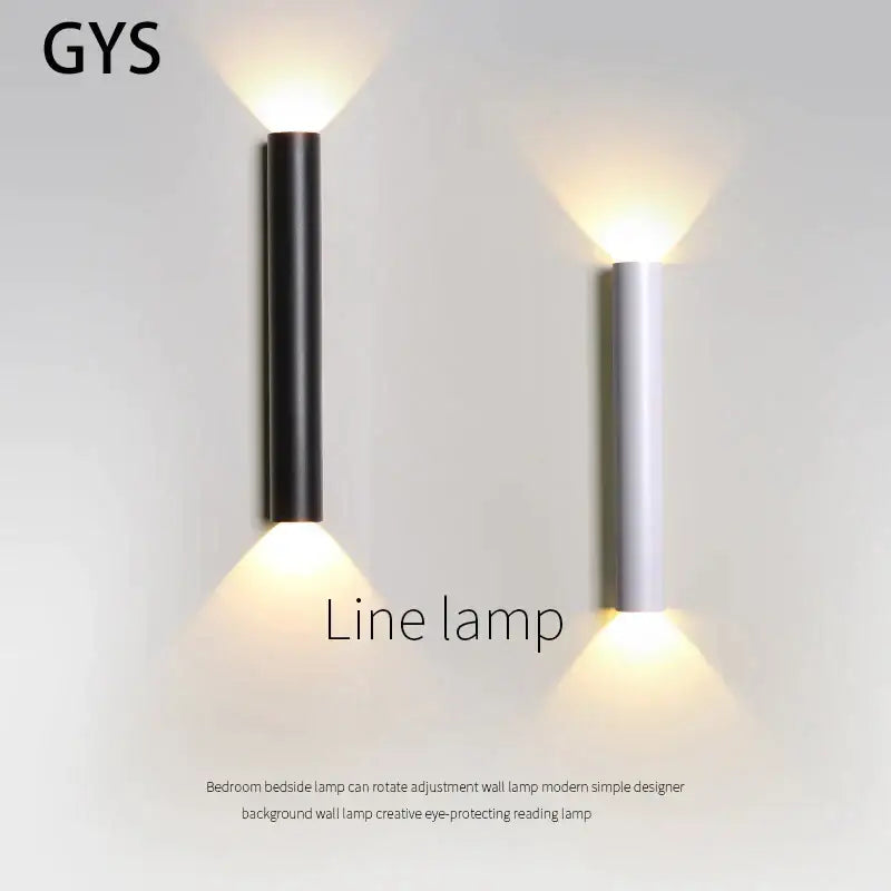 Modern black & silver led wall lamp bedroom up and down light source