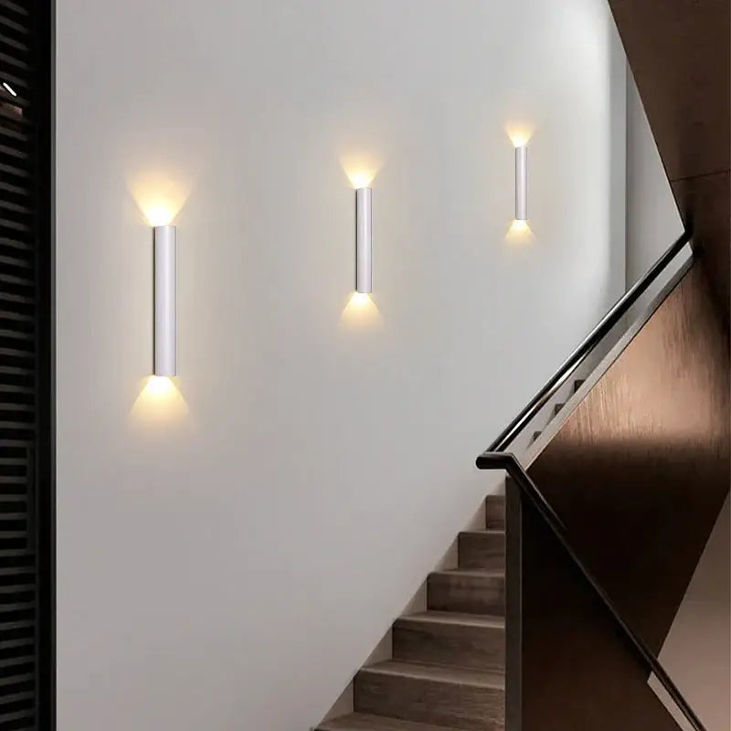 Modern black & silver led wall lamp bedroom up and down light source