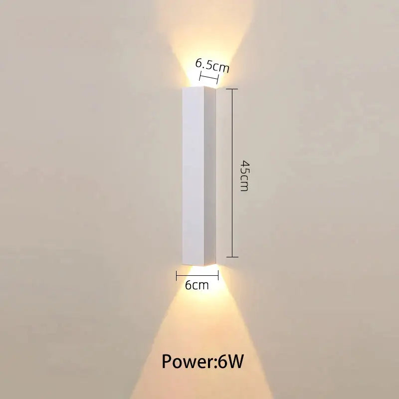 Modern black & silver led wall lamp bedroom up and down light source
