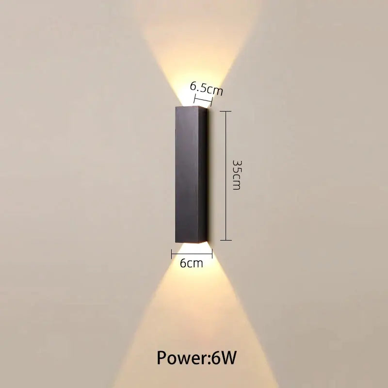 Modern black & silver led wall lamp bedroom up and down light source