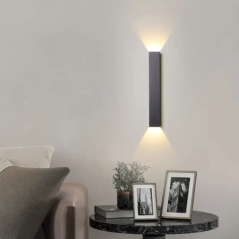 Modern black & silver led wall lamp bedroom up and down light source