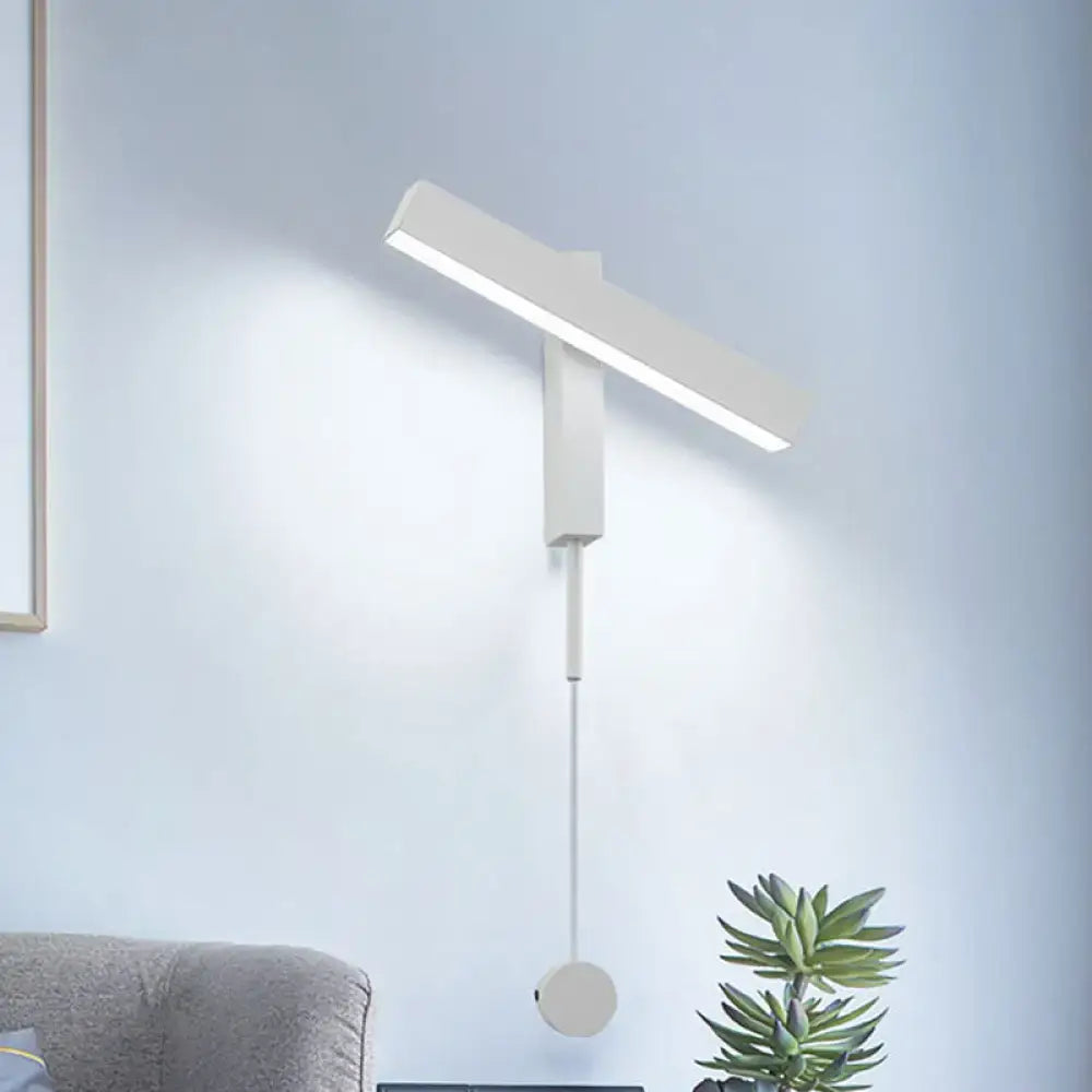 Modern black & silver led wall lamp with adjustable arm bedroom