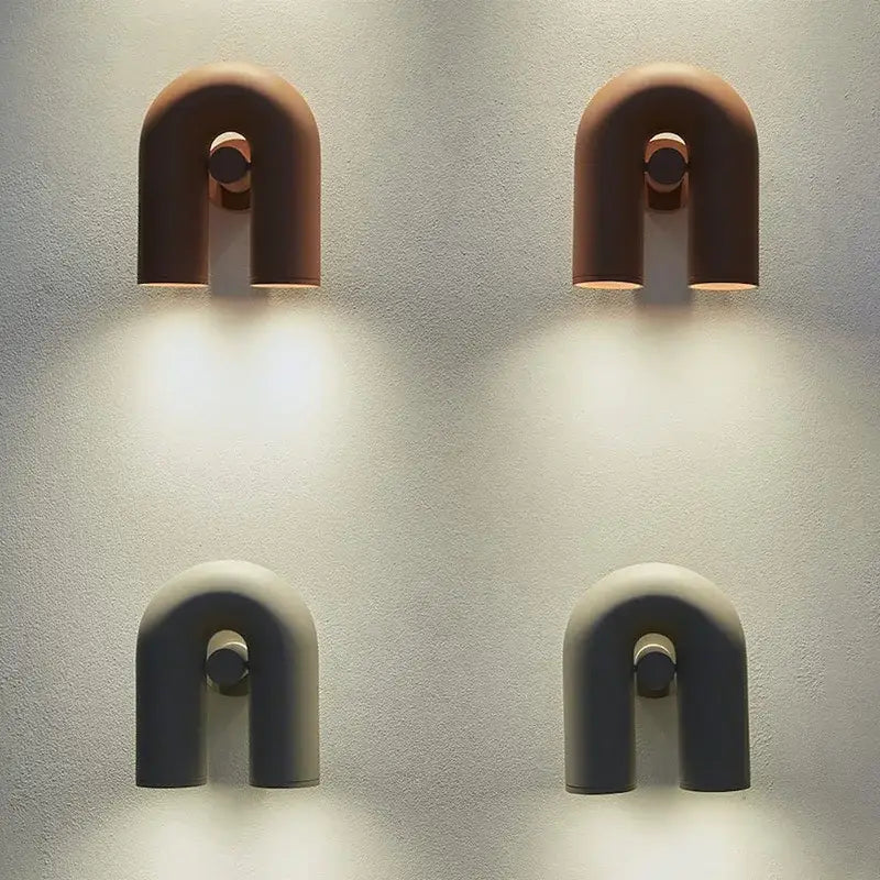 Modern black & silver minimalist tube wall lamp bedroom sconce