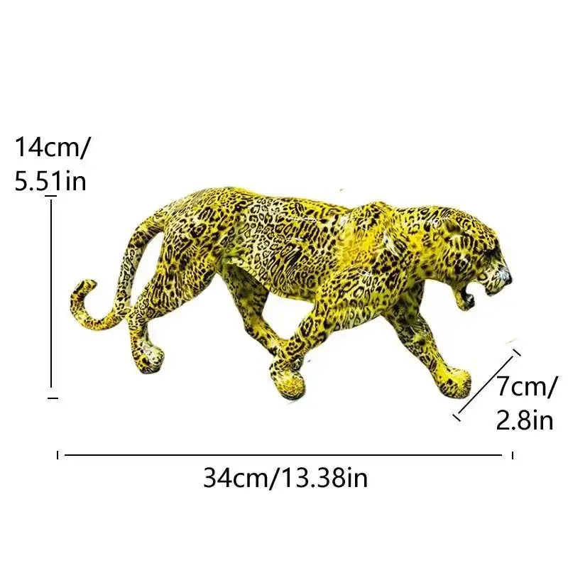 Modern black & silver mosaic leopard panther – living room sculpture