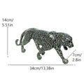 Modern black & silver mosaic leopard panther – living room sculpture