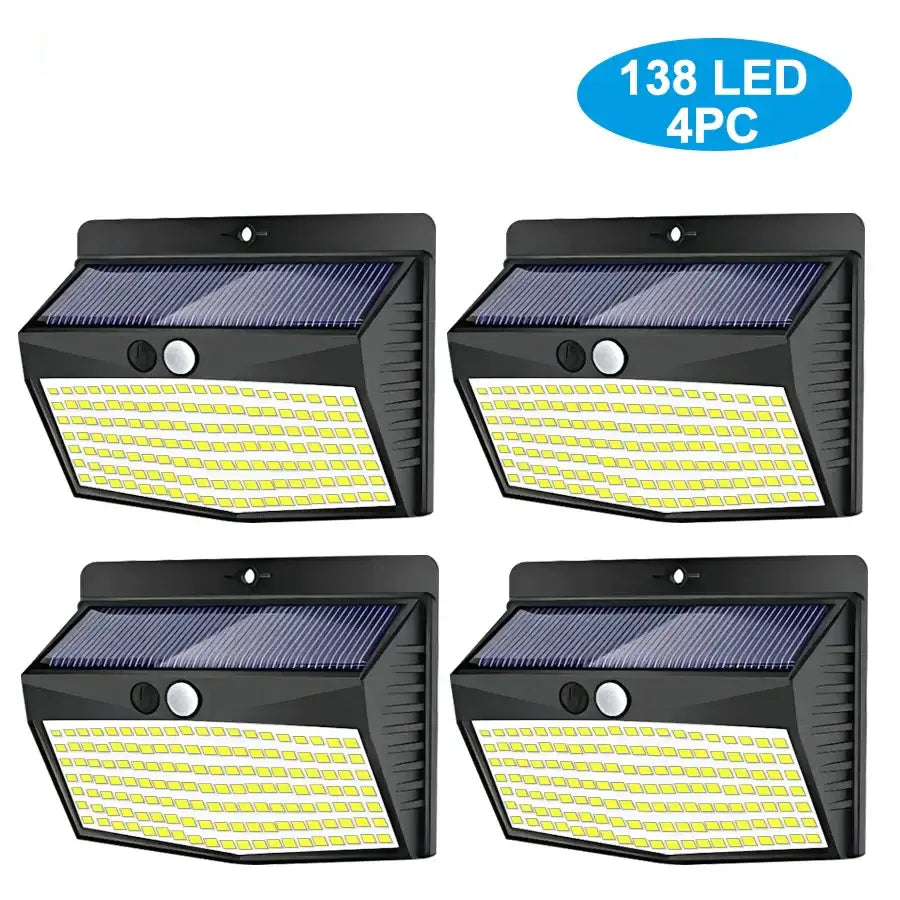 Modern black solar wall lamp outdoor motion sensor security light