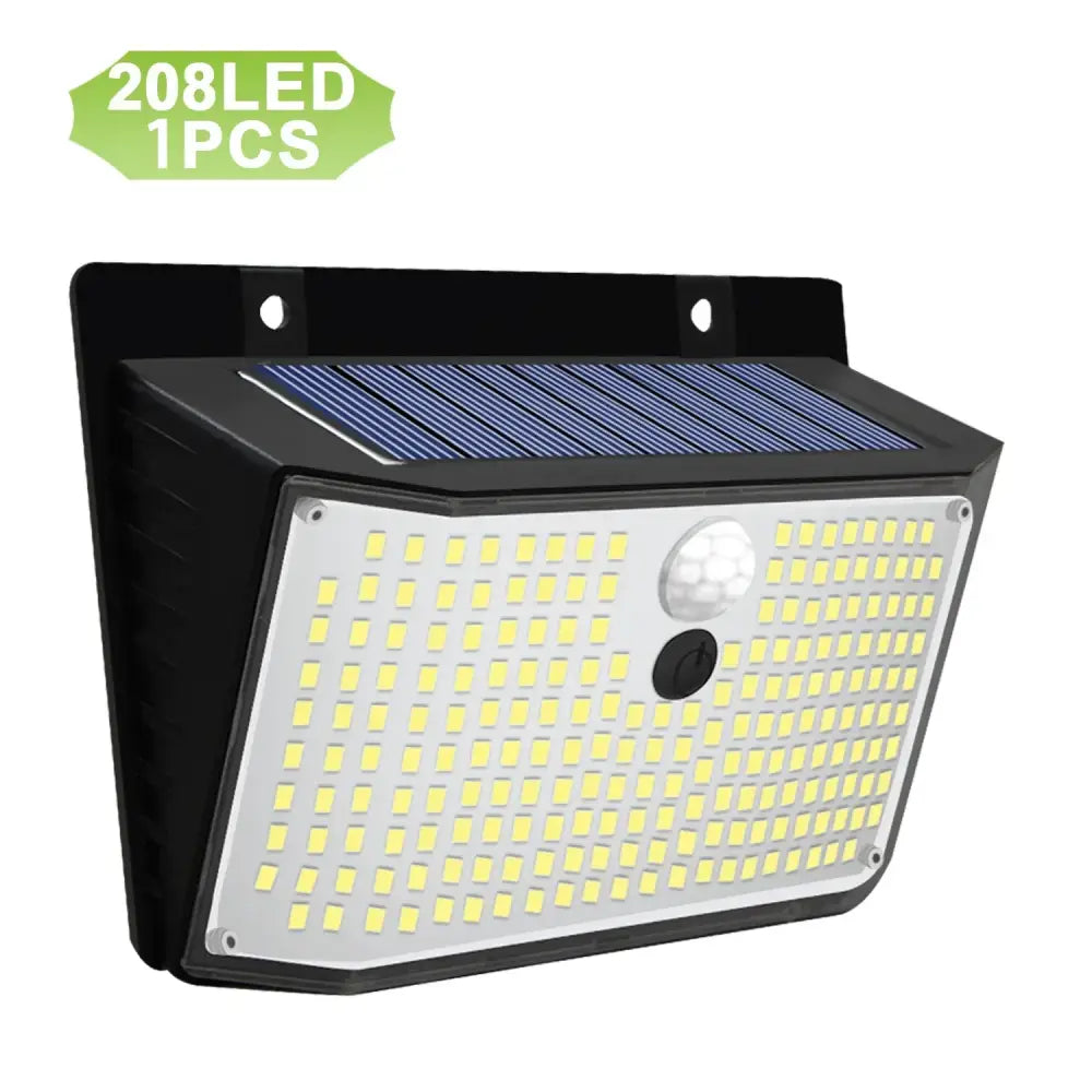 Modern black solar wall lamp outdoor motion sensor security light
