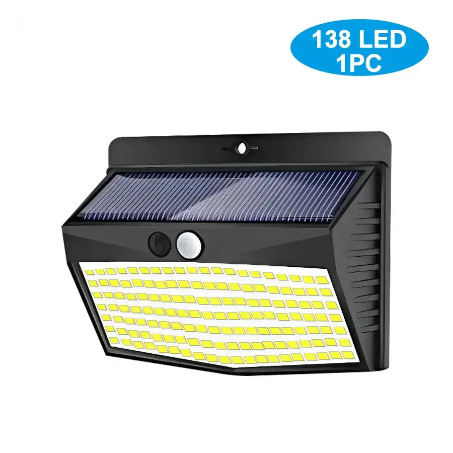 Modern black solar wall lamp outdoor motion sensor security light