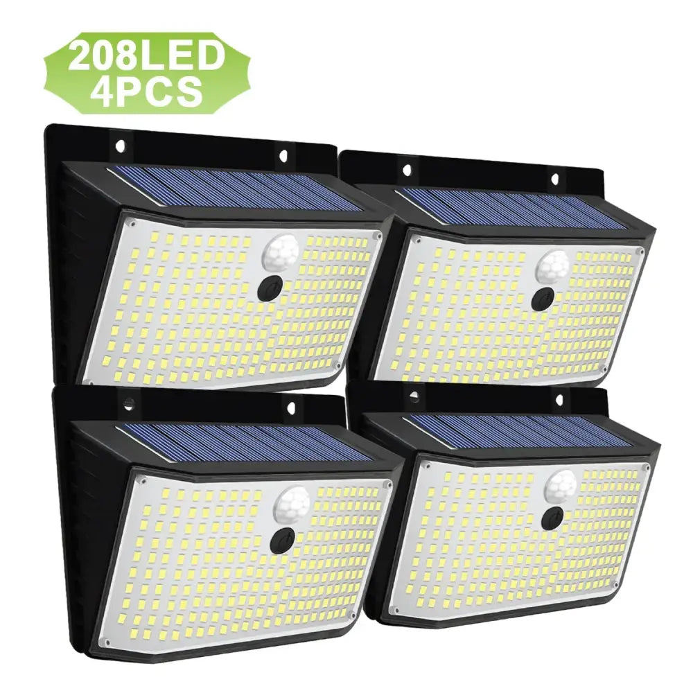 Modern black solar wall lamp outdoor motion sensor security light