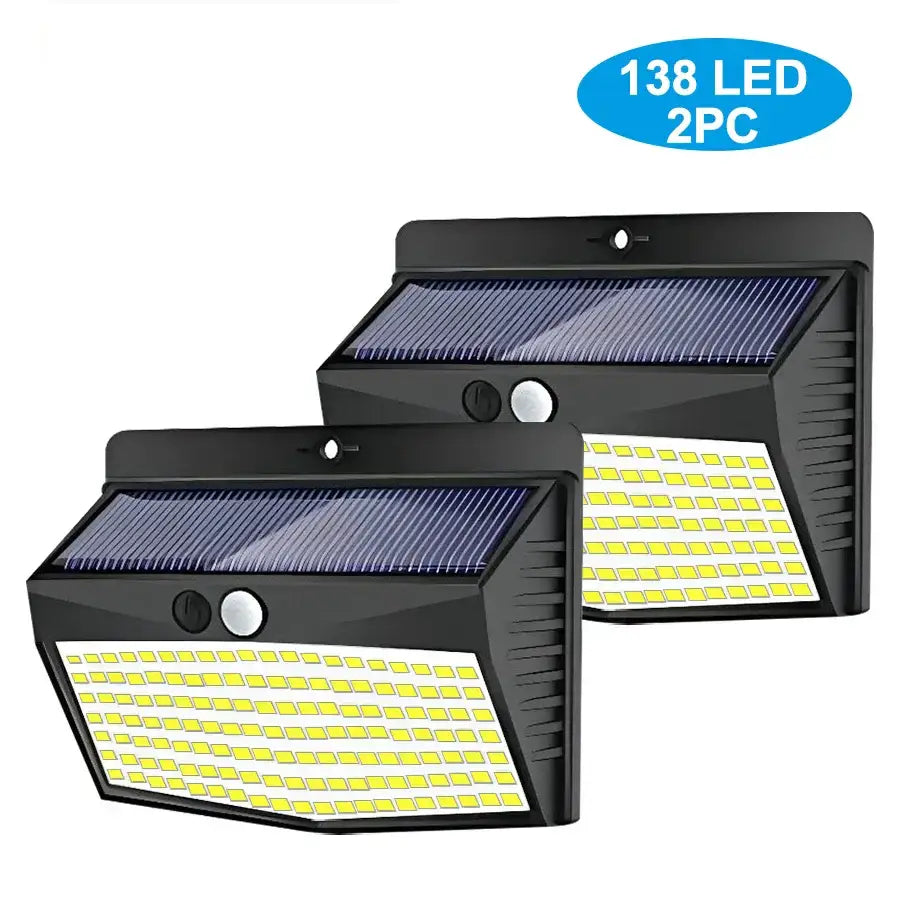 Modern black solar wall lamp outdoor motion sensor security light