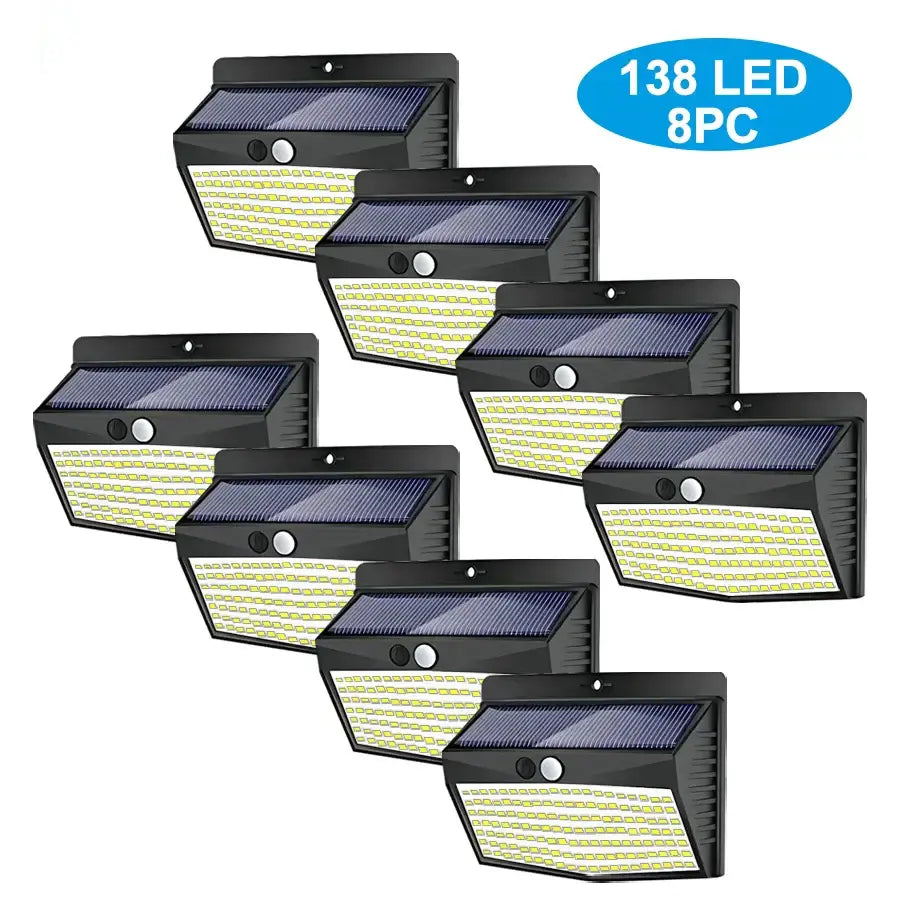 Modern black solar wall lamp outdoor motion sensor security light