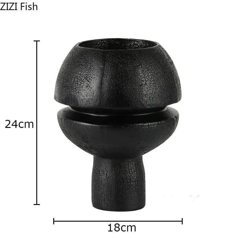 Modern black spherical resin sculpture living room abstract art ornament