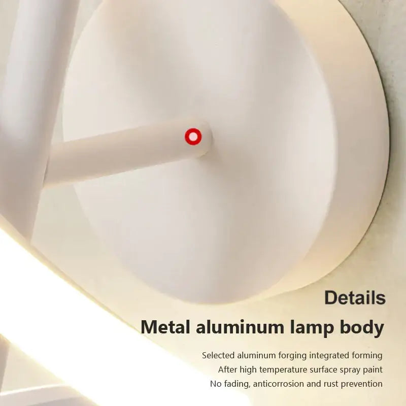 Modern black spiral led wall lamp for bedroom