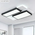 Modern black splicing led flush ceiling light for living room