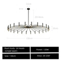 Modern black sputnik chandelier living room metal light fixture