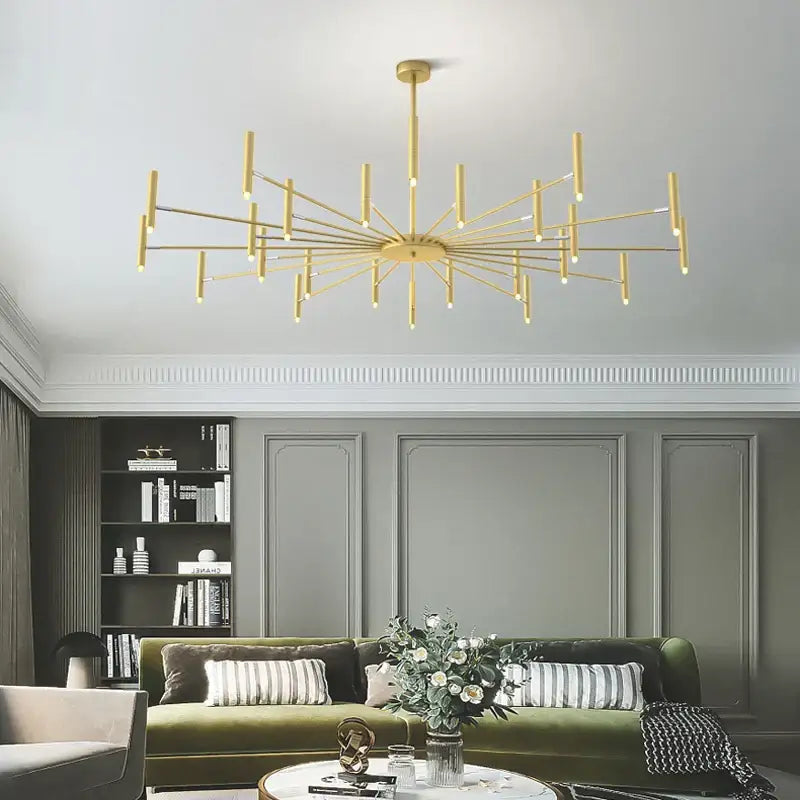 Modern black sputnik chandelier living room metal light fixture