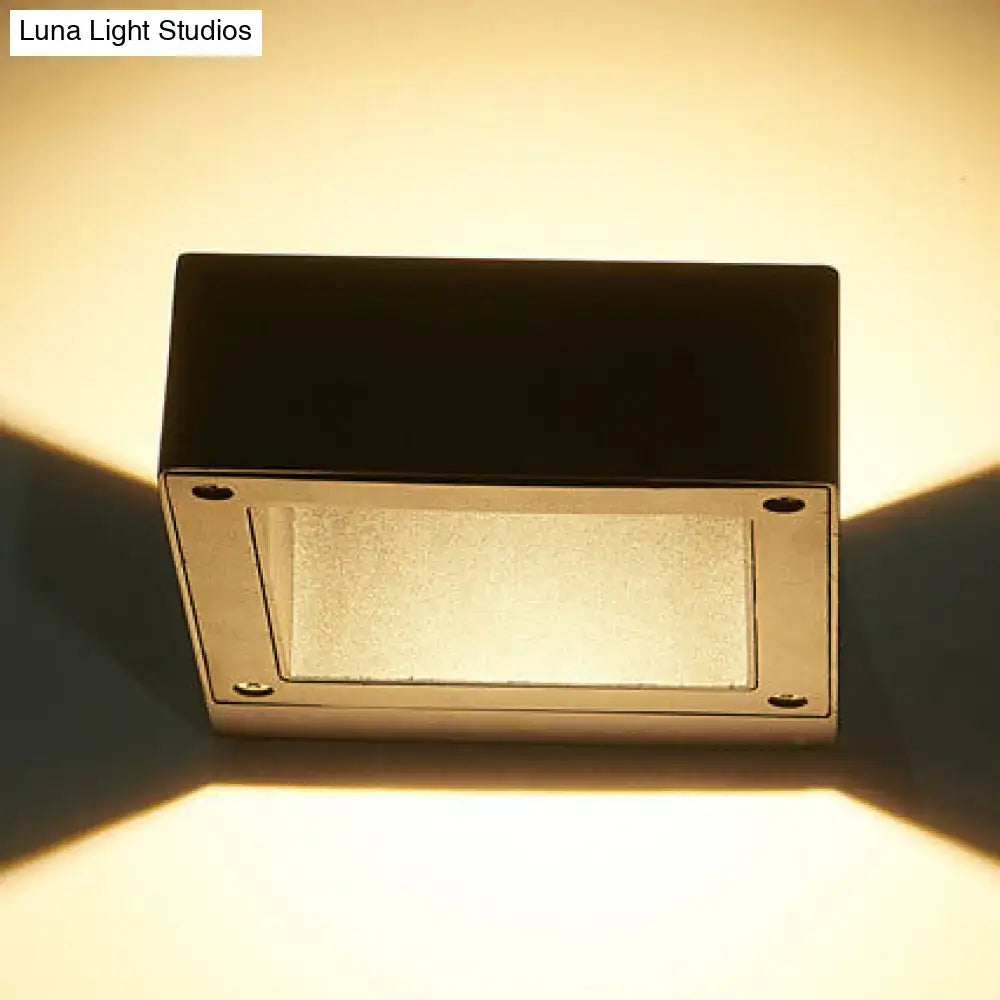 Modern black square led sconce light fixture for porch