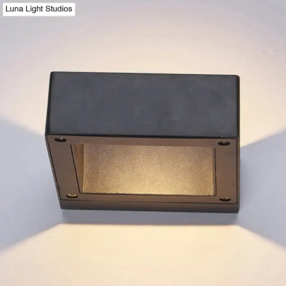 Modern black square led sconce light fixture for porch