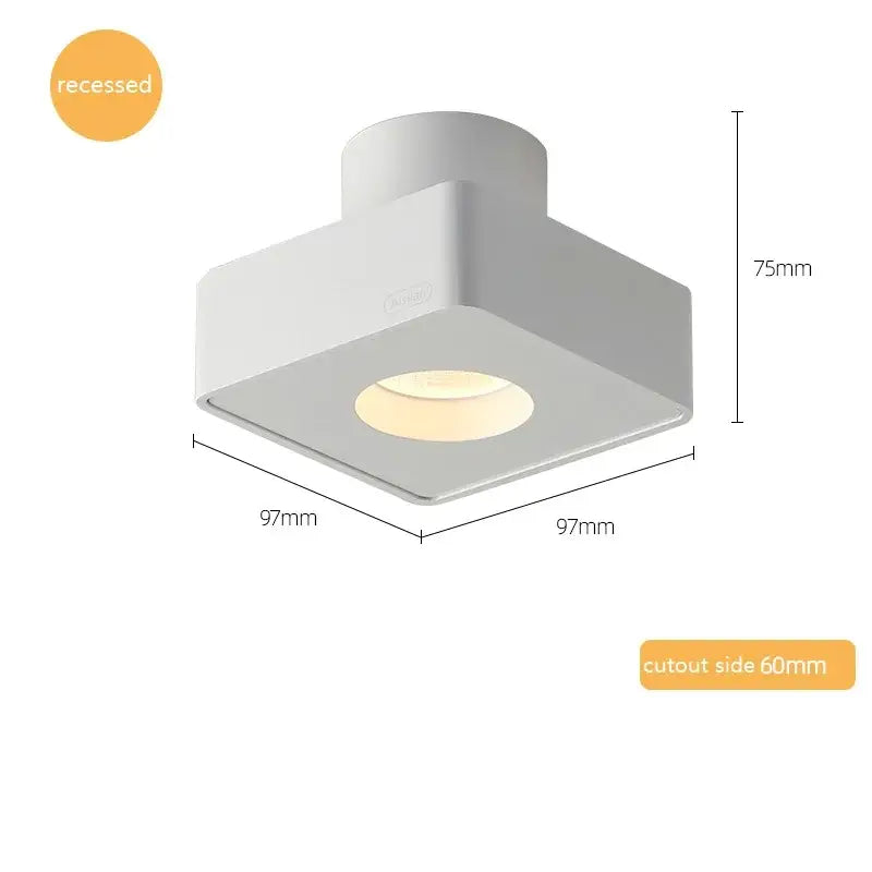 Modern black square led surface mount ceiling light bedroom spotlight