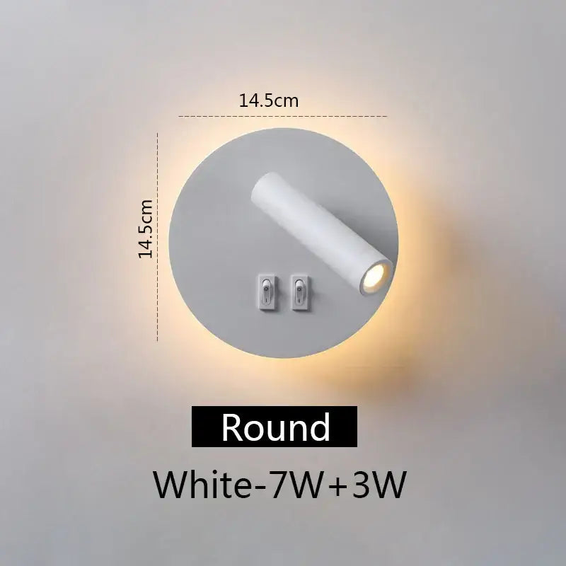 Modern black square led wall lamp bedroom reading light