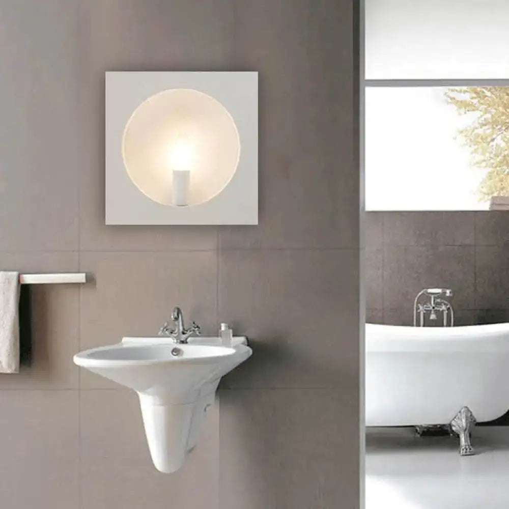 Modern black square wall sconce lamp bathroom frosted glass light