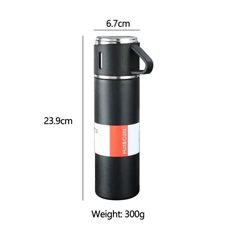Modern black stainless steel insulated water bottle gift set kitchen