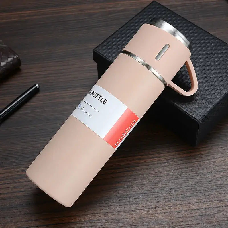 Modern black stainless steel insulated water bottle gift set kitchen