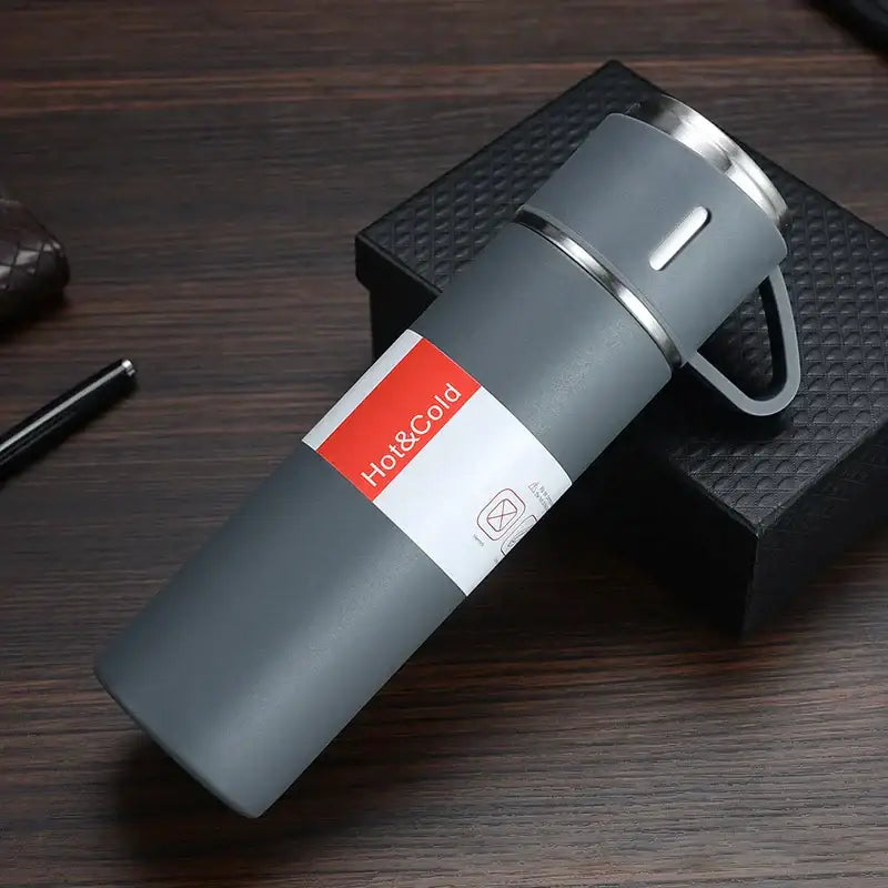 Modern black stainless steel insulated water bottle gift set kitchen