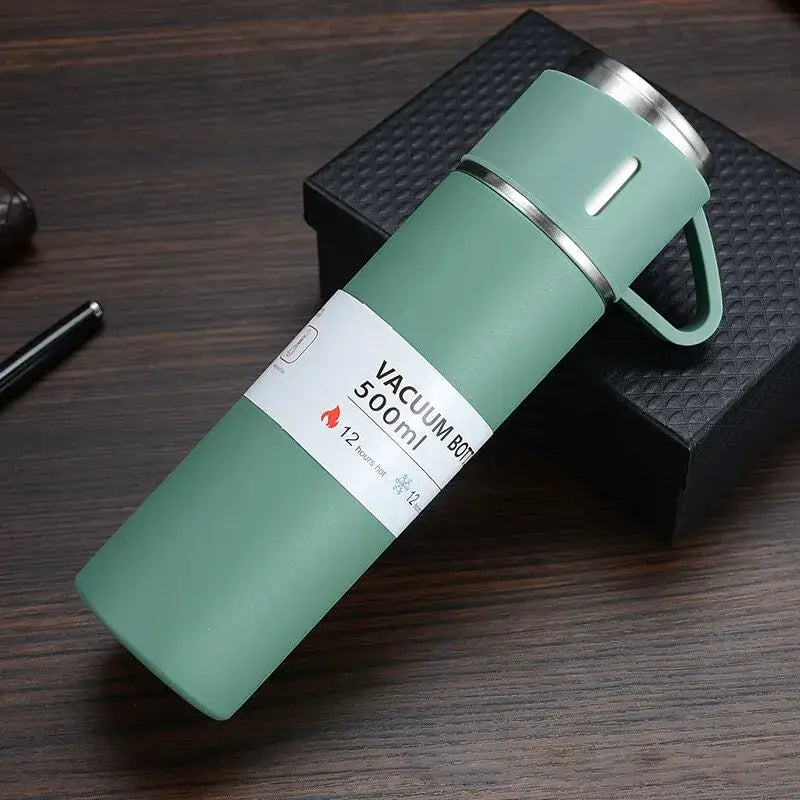 Modern black stainless steel insulated water bottle gift set kitchen