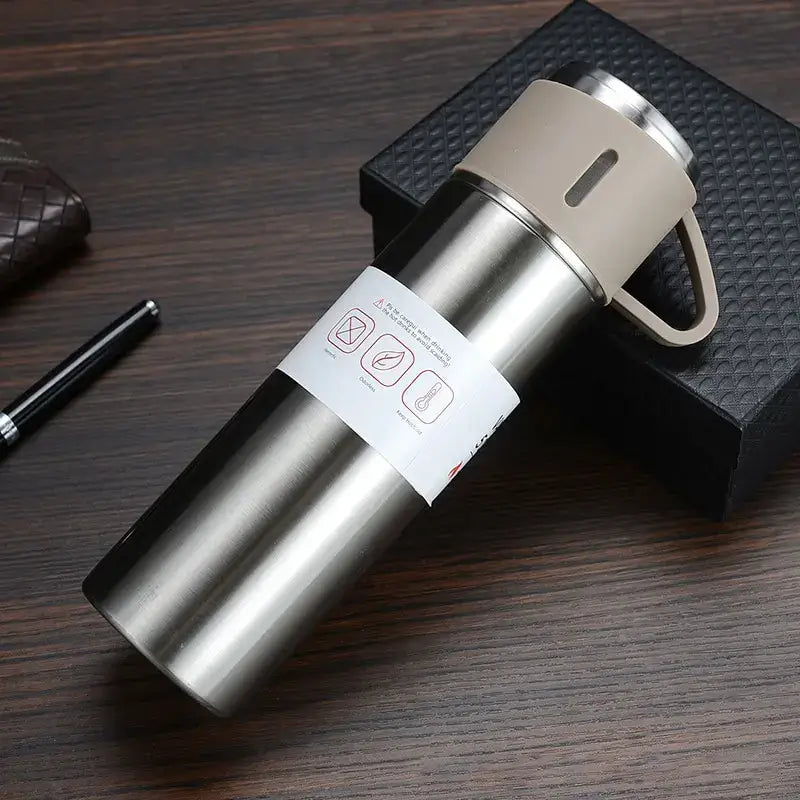 Modern black stainless steel insulated water bottle gift set kitchen