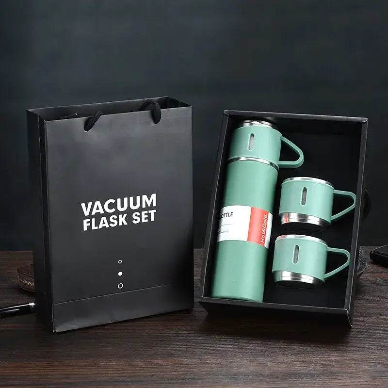 Modern black stainless steel insulated water bottle gift set kitchen