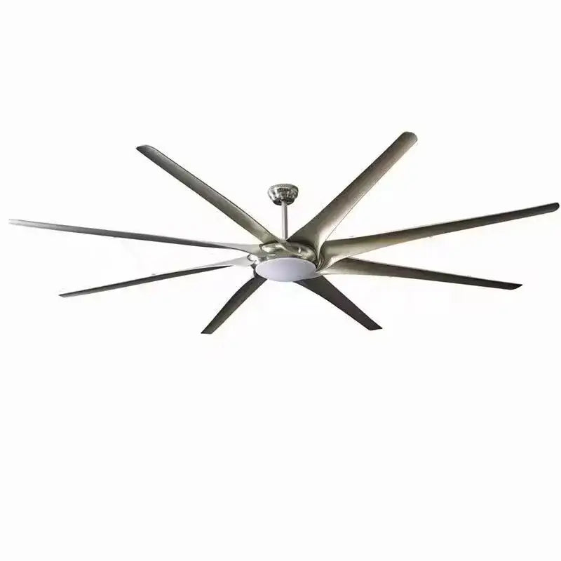 Modern black stainless steel large ceiling fan living room light