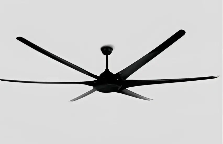 Modern black stainless steel large ceiling fan living room light