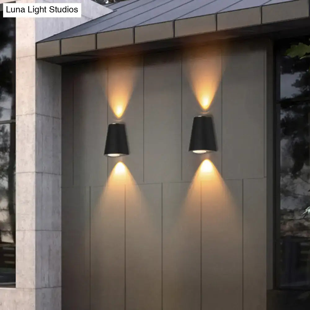 Modern black trapezoid wall light garden maximum bulb wattage