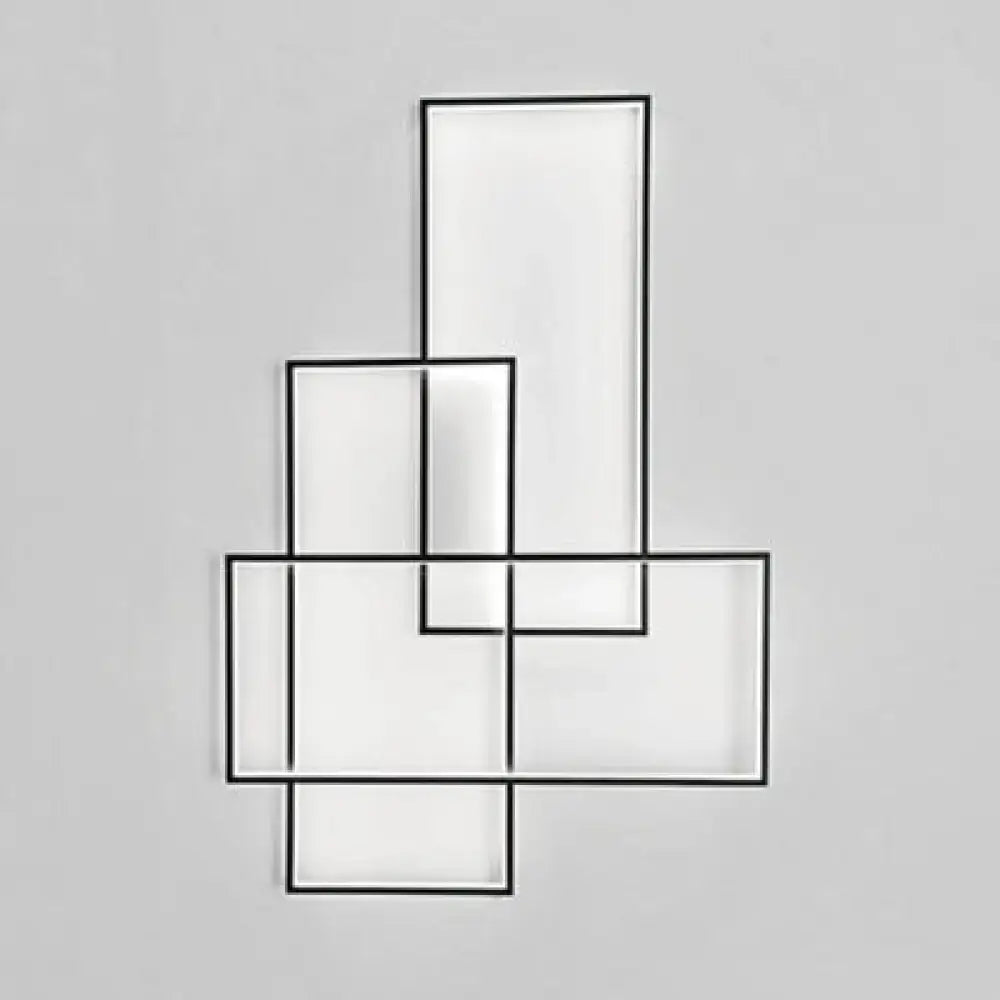 Modern black traverse wall light – living room warm white sconce