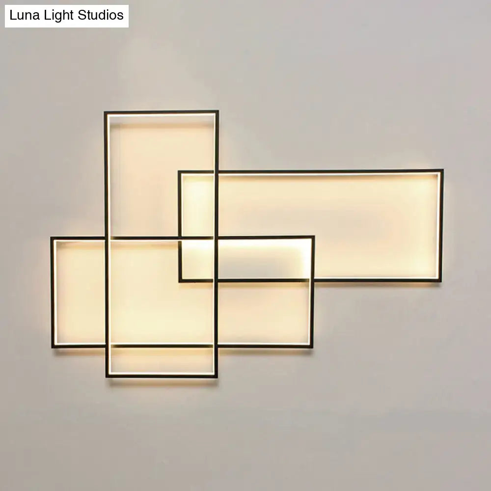 Modern black traverse wall light – living room warm white sconce