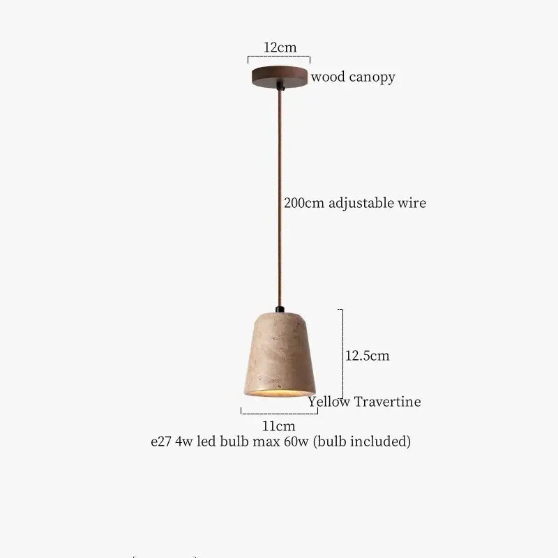 Modern black travertine led pendant light for dining room