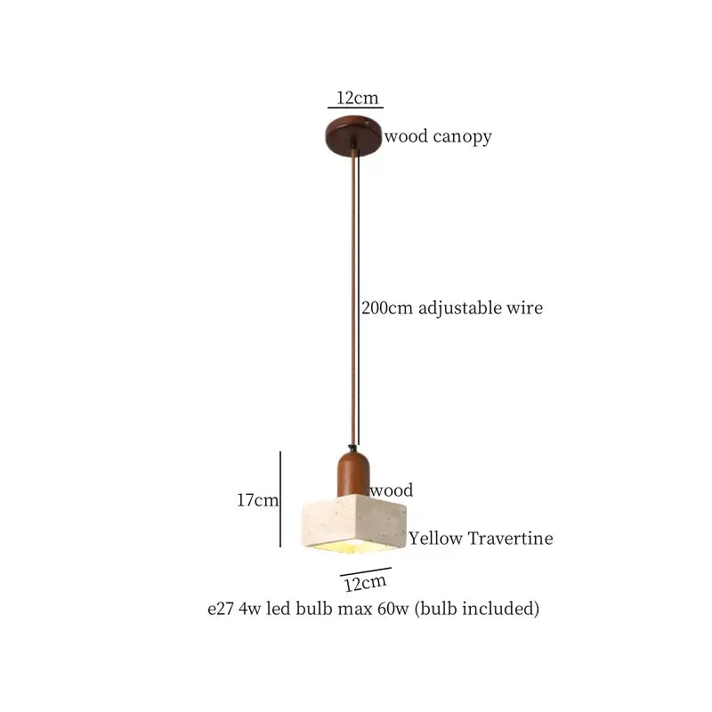Modern black travertine led pendant light for dining room
